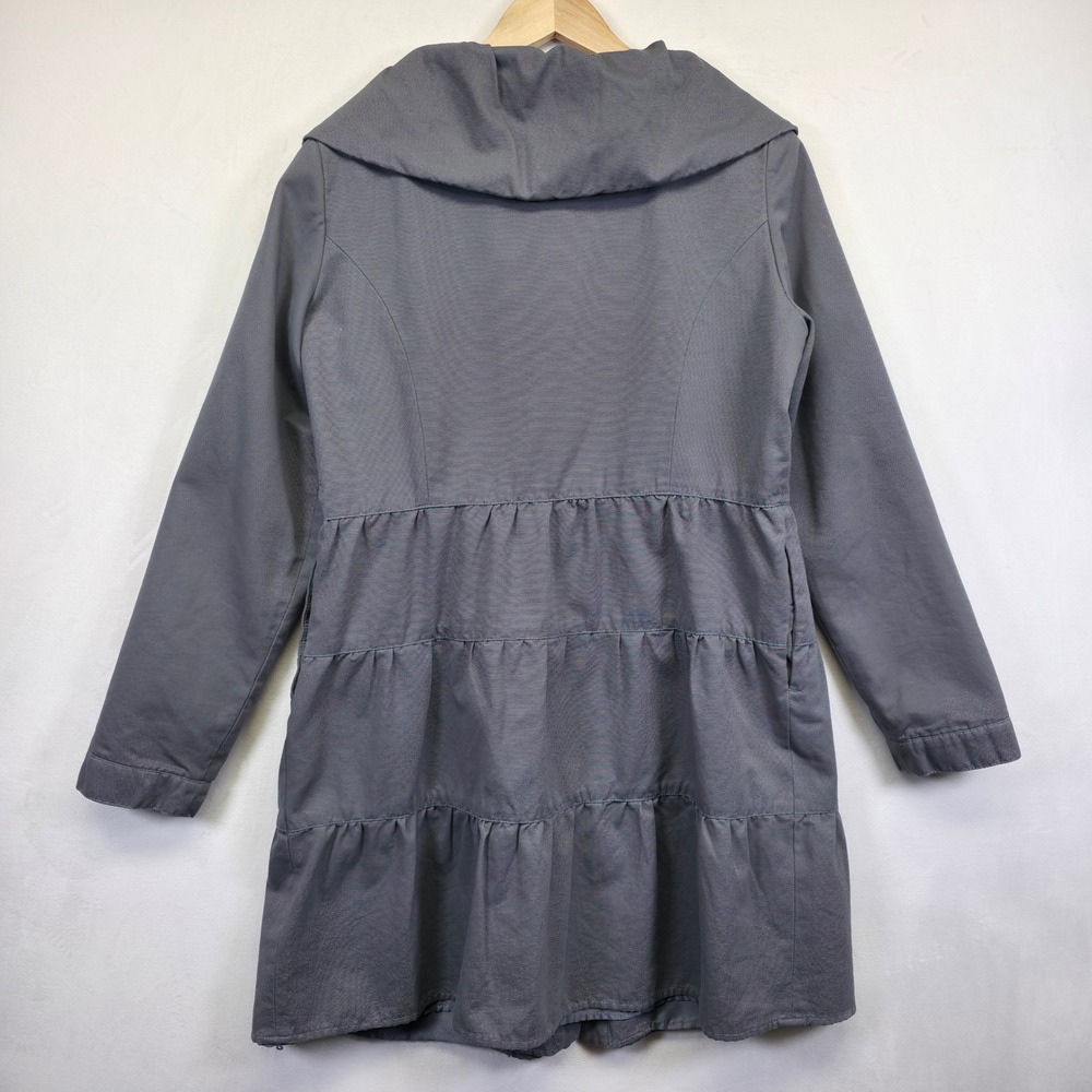 Xhilaration Coat Women XL Gray Peter Pan Tier Minimalist Classic Longline Jacket - Picture 4 of 16
